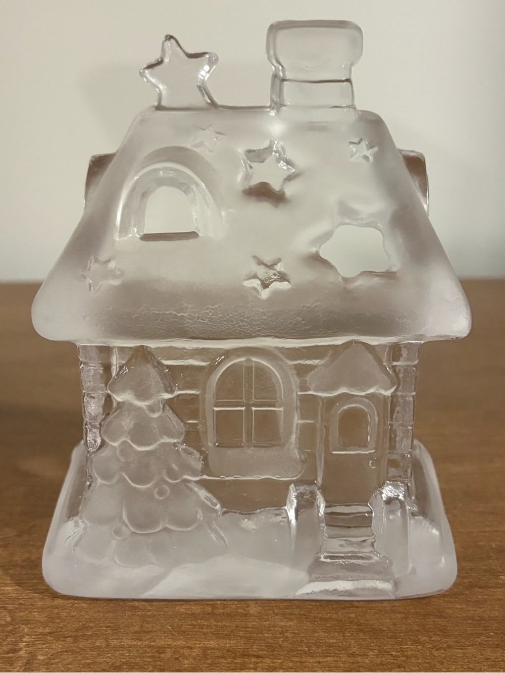 Mikasa "Winter's Cottage" Frosted Crystal Tea Light Candleholder
